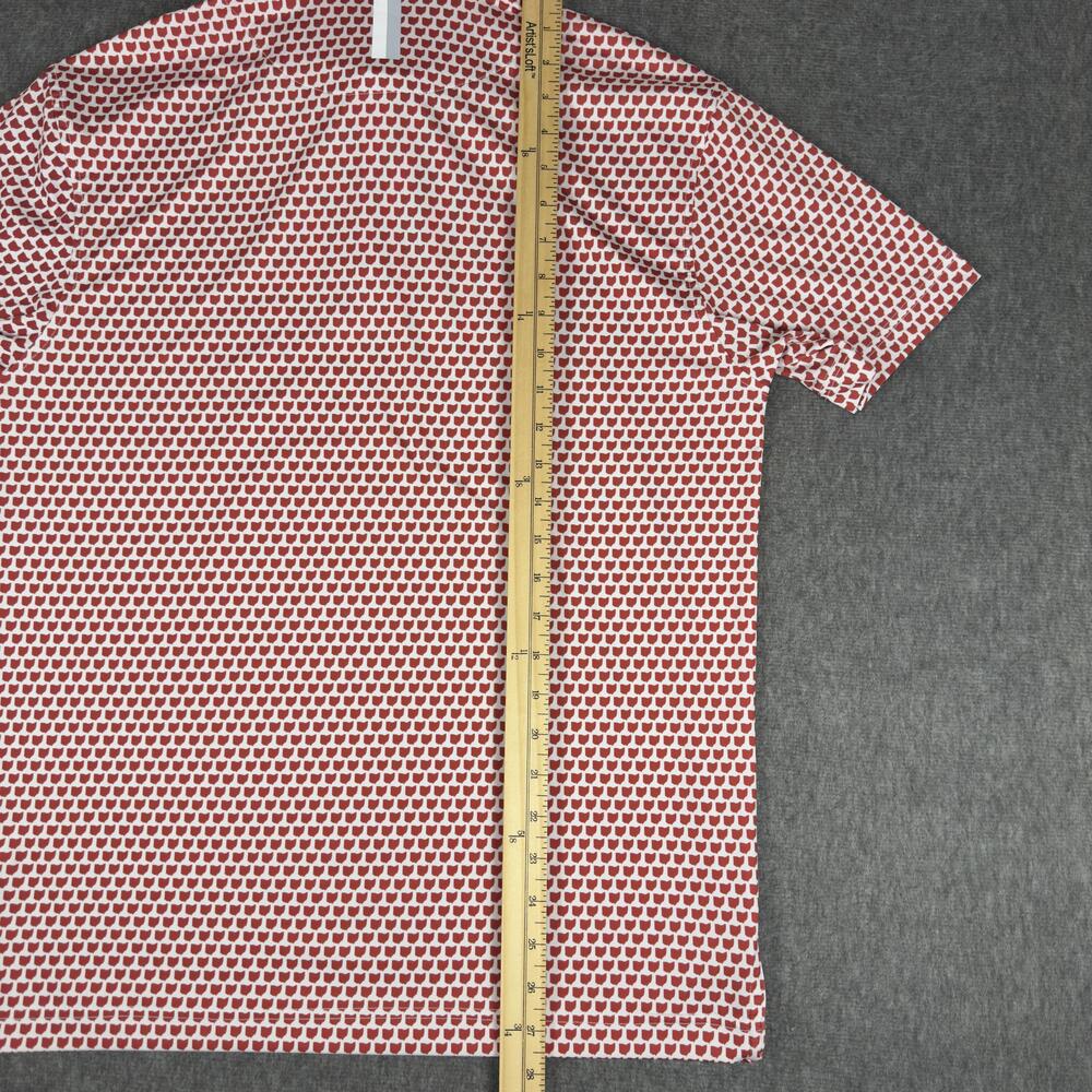 Rhoback Polo Shirt Mens Small Red Ohio AOP Golf Performance Stretch Jersey Knit - Picture 10 of 11